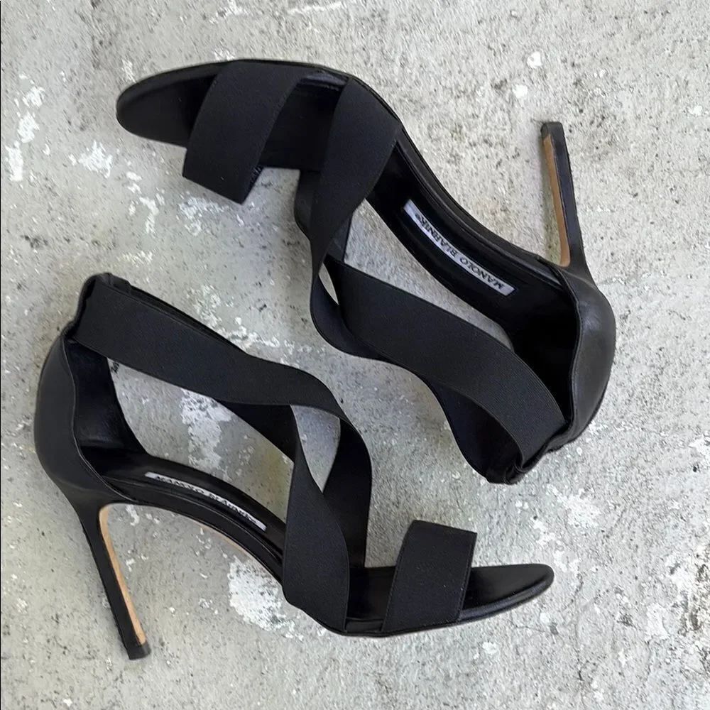 Manolo Blahnik elastic strappy sandals